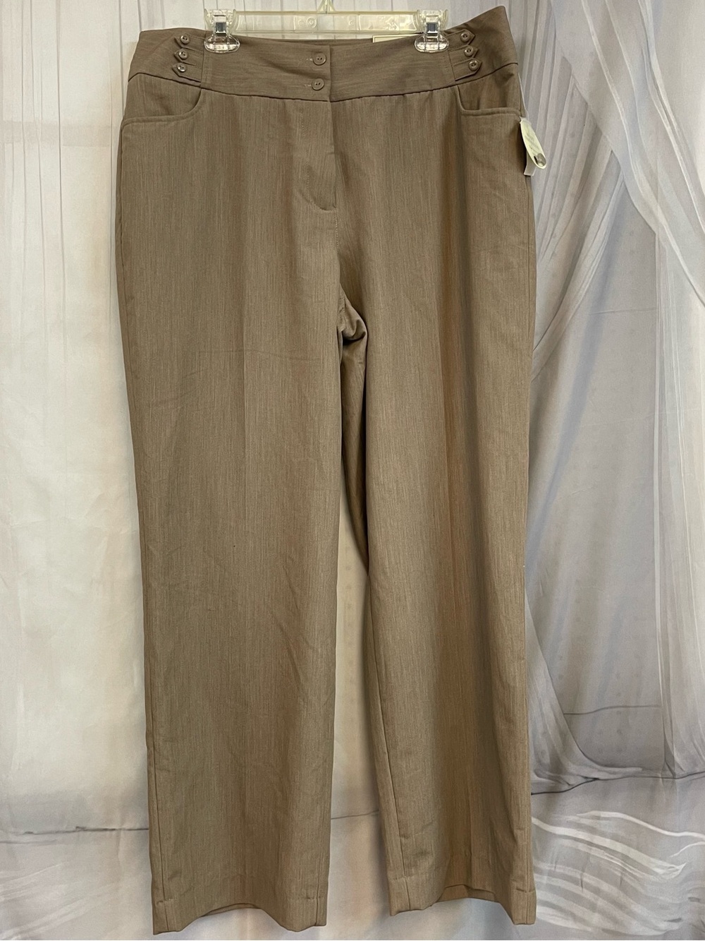Women’s Taupe Straight-Leg Dress Pants - Classic Professional Fit